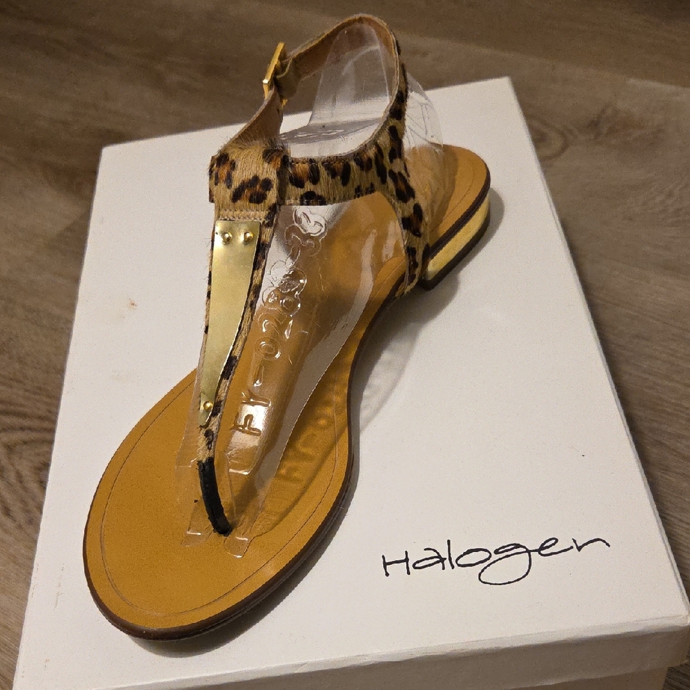 Halogen Animal Print T-Strap Sandals